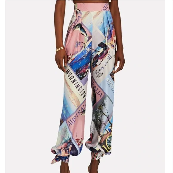 Zimmermann Multicolor Graphic Wide-Leg Pants - Picture 4 of 6